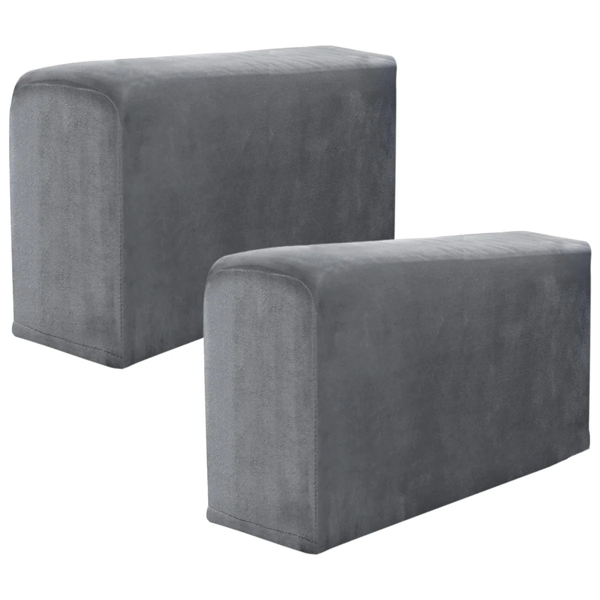 Lot De 2 Housses D'Accoudoir Canapé Marron - Antidérapantes, Lavables, 46x66 Cm