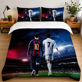Housse de couette de Ronaldo et Messi de dos