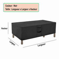 Housse de protection noir avec les dimensions