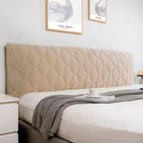 Housse de tete de lit velours beigea motif losange