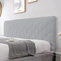 Housse de tete de lit gris à motif losange