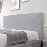 Housse de tete de lit gris à motif losange