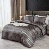 Parrure de housse de couette gris satiné
