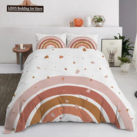Parure de lit blanc, marron et rose