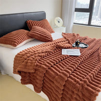 Housse de couette rayé couleur brun