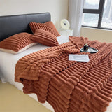 Housse de couette rayé couleur brun