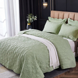 Dessus de Lit Vert Doux avec Design d'Ornements