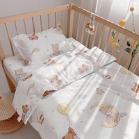 Ensemble Housse de Couette Bebe avec Imprimé d'Animaux Amusants