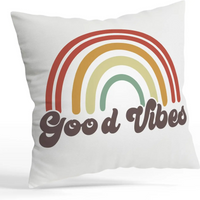 Housse Coussin pour Canapé avec un Arc-en-Ciel Imprimé sur fond blanc