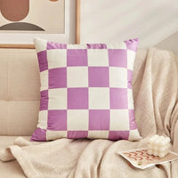 Housse Coussin Canapé de Style Damier