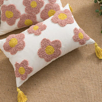 Housse Coussin Rectangulaire avec Motif de Fleur