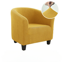 Meigeh Housse De Fauteuil Chesterfield 2 Pièces - Velours Extensible Jaune - Protection Et Style