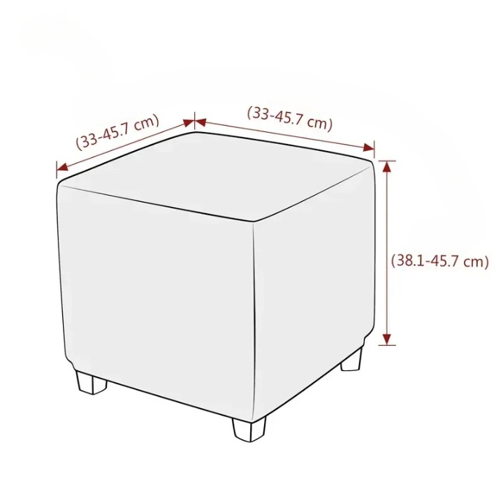 Housse Extensible Pour Pouf Carré 60x60 Cm – Protection Douce Et Ajustée Style Ottoman (F5)