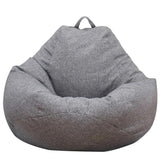 Housse de Pouf Grise en Tissu Doux