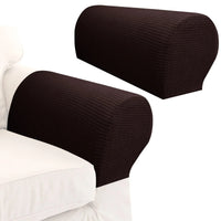 Lot de Deux Housses Accoudoir Canapé Pratique et Confortable noires sur fond blanc